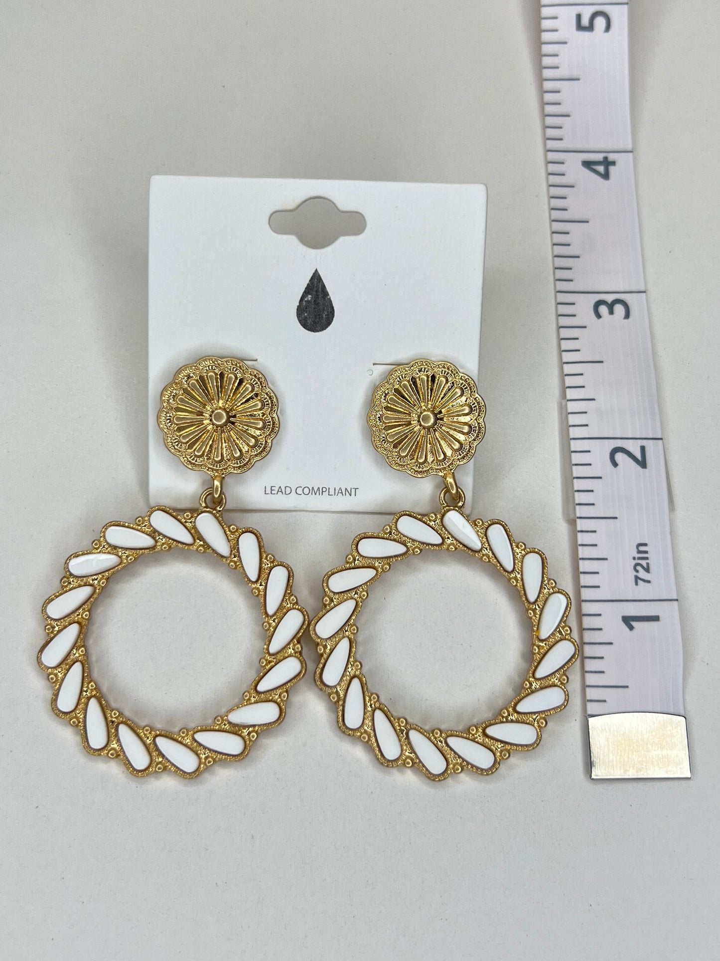Gold & White Night Out Earrings