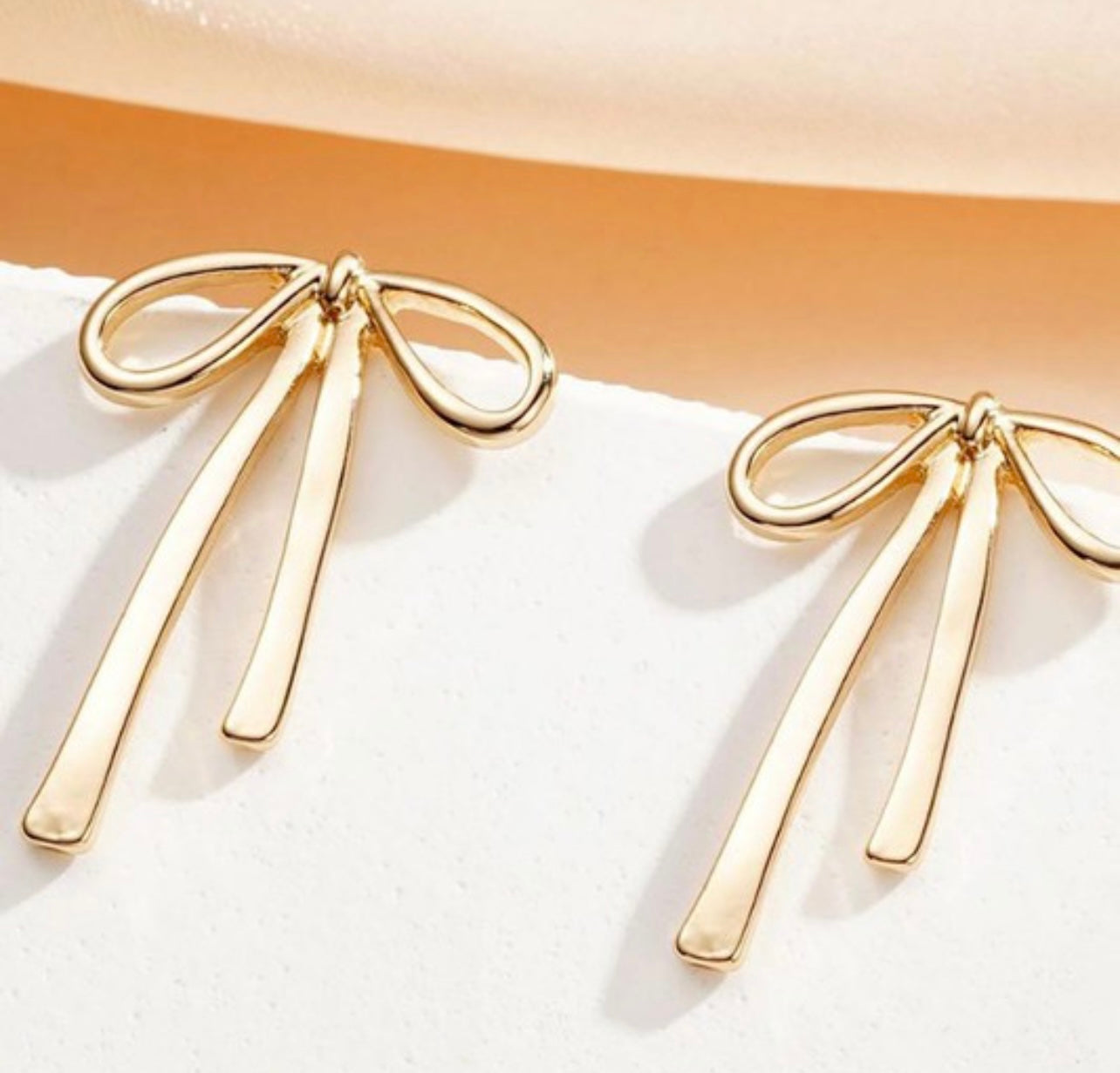 Dainty Little Bows Gold Bow Earrings