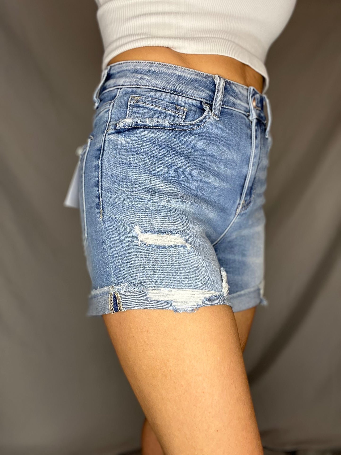 Vervet High Rise Cuffed Shorts