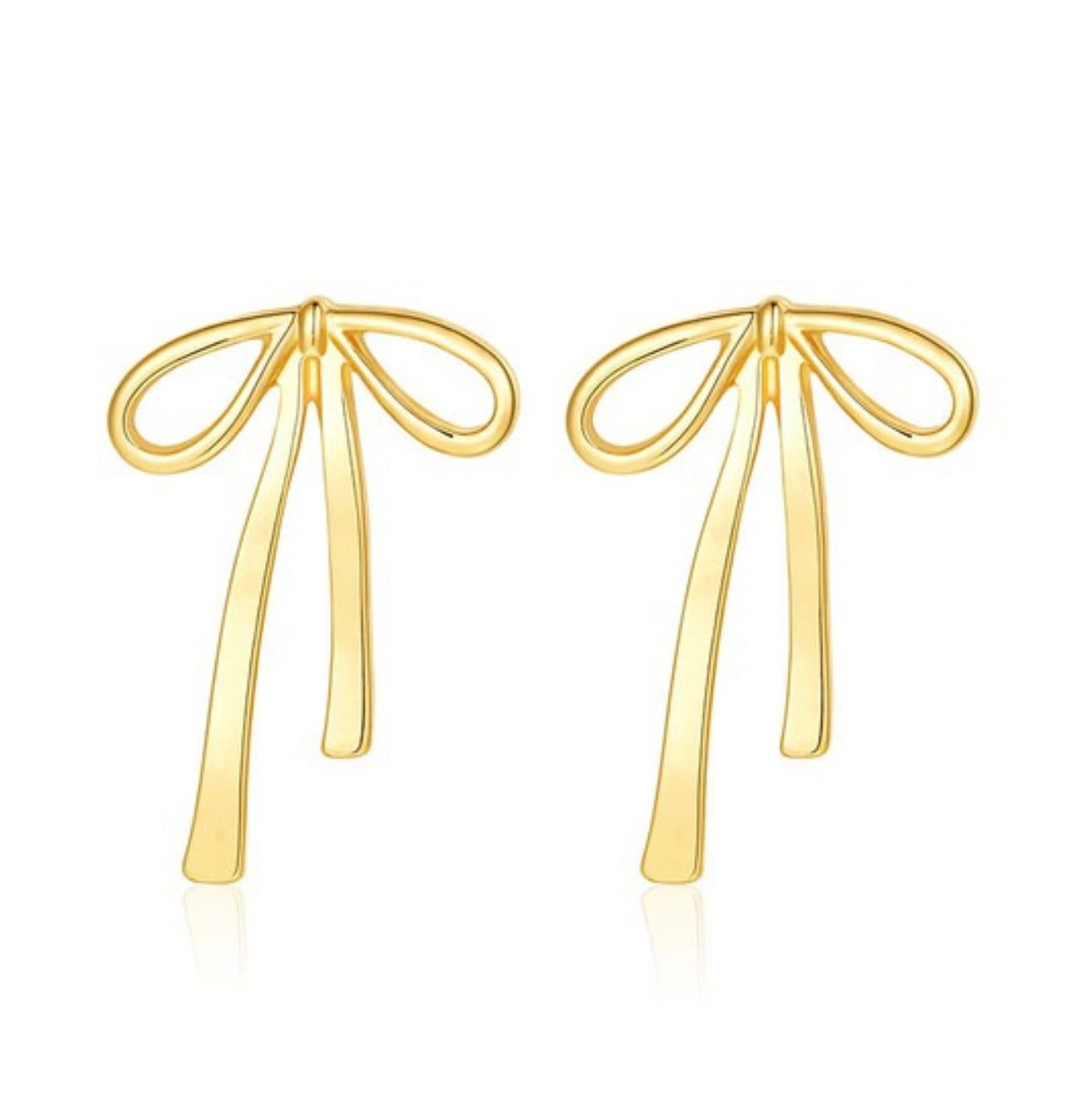 Dainty Little Bows Gold Bow Earrings