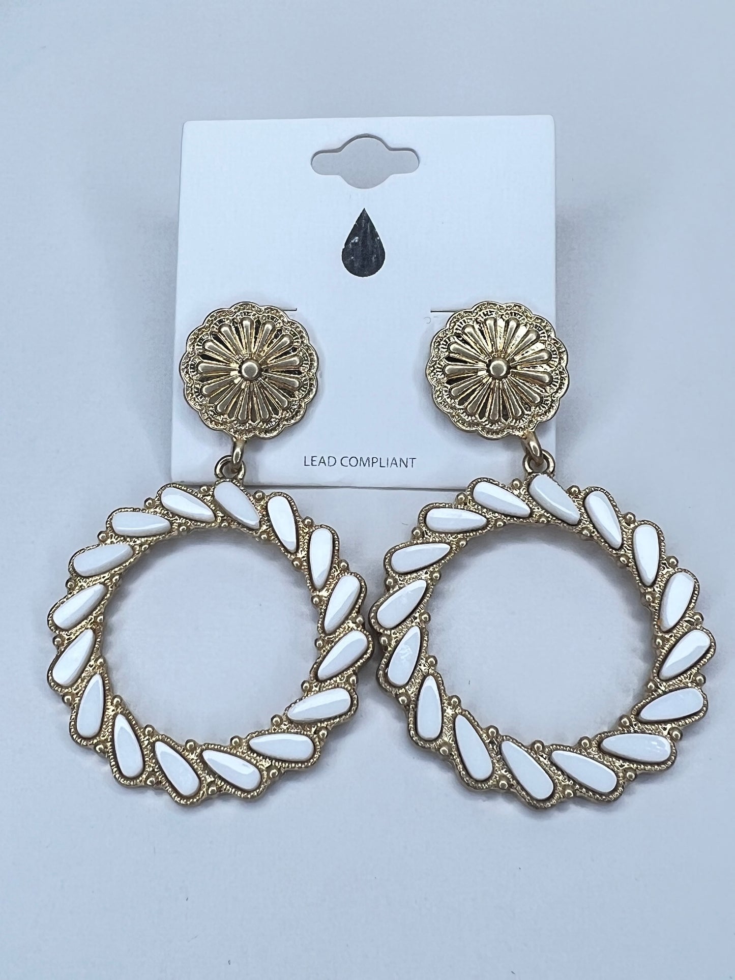 Gold & White Night Out Earrings