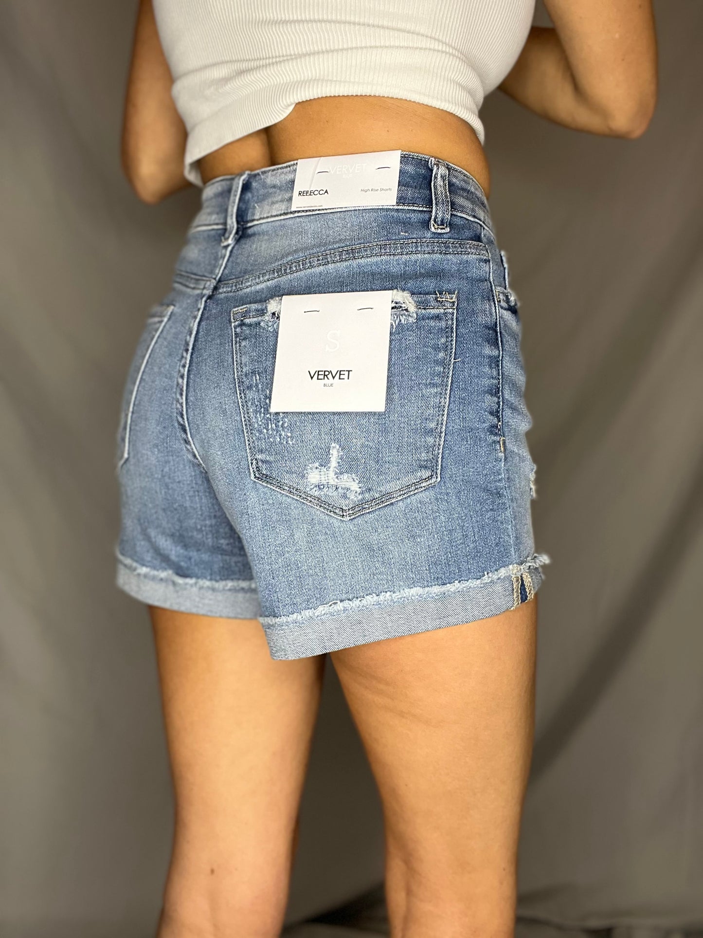 Vervet High Rise Cuffed Shorts