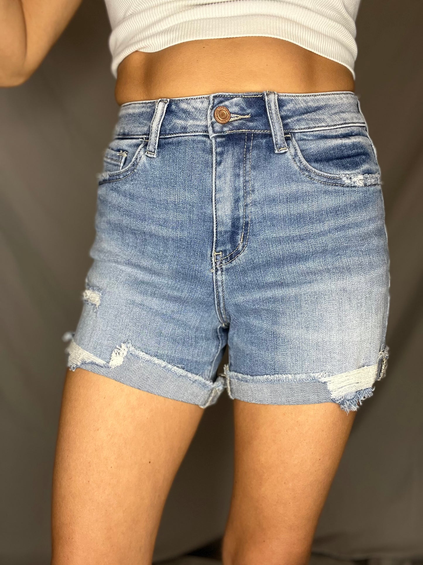 Vervet High Rise Cuffed Shorts