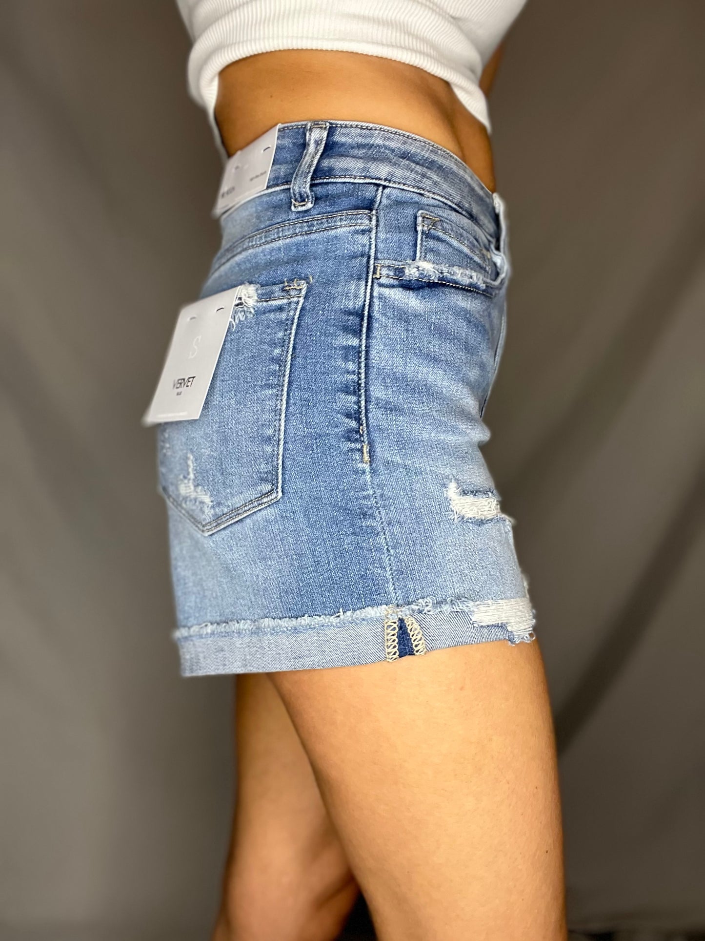 Vervet High Rise Cuffed Shorts