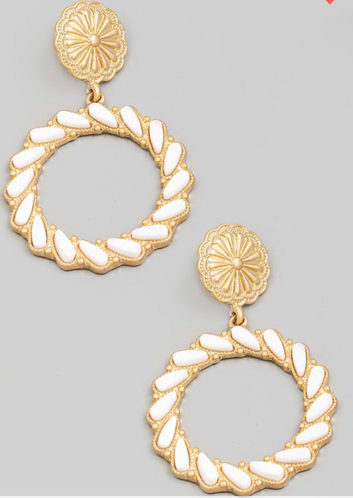 Gold & White Night Out Earrings