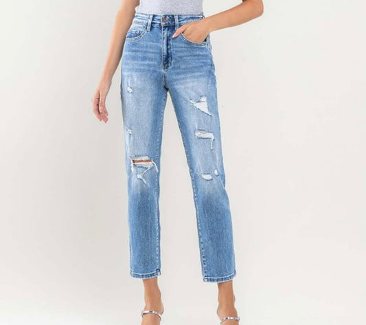 Vervet Super High Rise Crop Mom Jeans