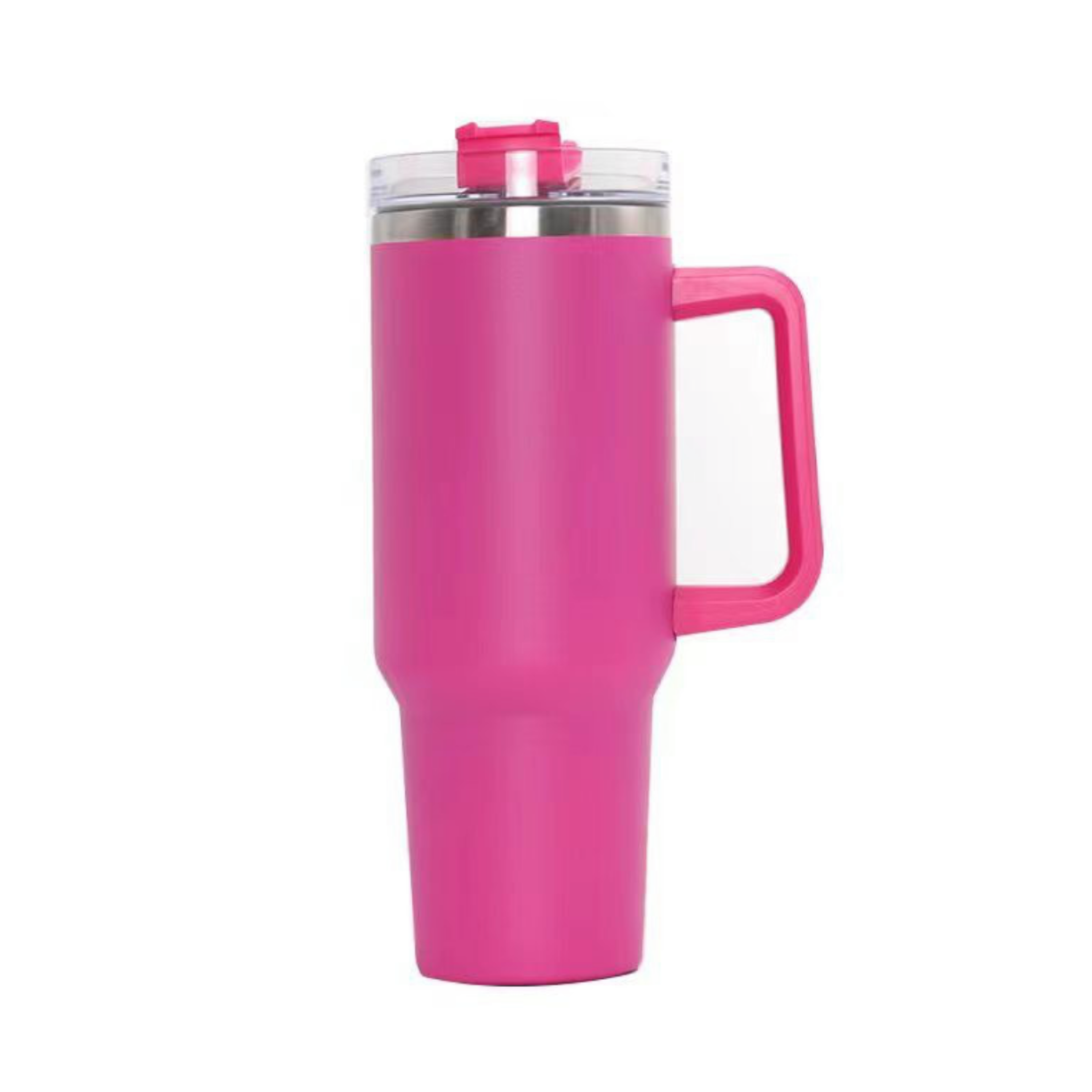 Hot Pink Tumbler with lid & straw